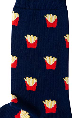 French Fries Socks Fast Food Lover | Burger Junk Food for Men | Fried Chips Sock | Present for Work Colleague | Bday Gift for Guys (Fries)2