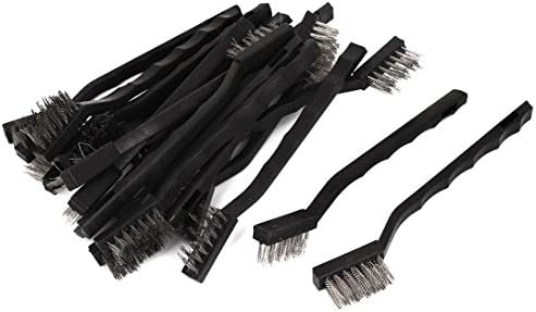 Aexit 17cm Length Painting Supplies & Wall Treatments Handy Tool Plastic Handle Steel Wire Cleaning Brush Black Paint Rollers 20 Pcs