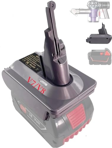 TEPULAS Adaptador melhorado BOS18V7V8 para Bosch GBA para aspirador Dyson V7+V8, adaptador para sistema Bosch GBA de 18 V para Dyson V7 V8 Absolute Stabstaubsauger (não PBA)