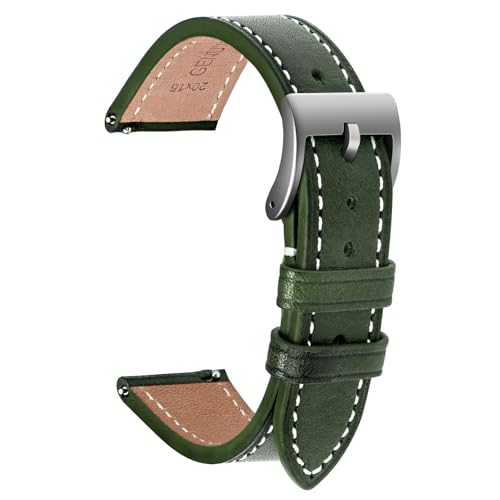 Bracelet de montre en cuir véritable marron classique 18mm et 22mm pour homme