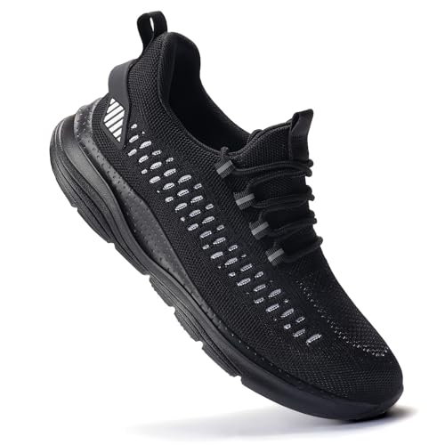 Image of LUPWEE Steel Toe Shoes for Men and Women Comfortable Lightweight Work Safety Shoes Puncture Proof Slip Resistant Indestructible Sneakers Construction Work Utility Shoes Black White 46.5