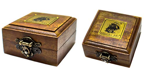 Sailor's Art Vintage Style Brass Pocket Compass With Wooden Box, Quote Engraved, Gifts For Kids Children Teen Family, Nautical Navy Compass, Baptism Gifts, Confirmation Gifts #TOP1