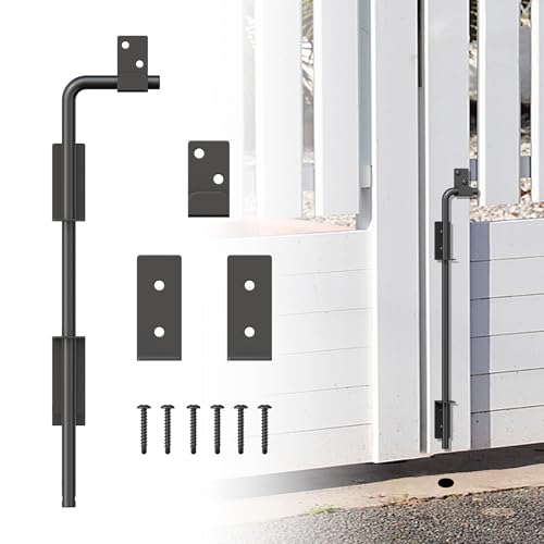 Image of 12 inch Heavy Duty Cane Bolt Gate Drop Rod with Upgraded Design, Square Gate Drop Rod for Wood PVC Vinyl Metal Yard Gate Latch-1 Pack
