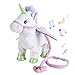 Abester Giocattolo di Peluche a Forma di Unicorno ambulante Elettrico Giocattolo di Peluche, Guinzaglio per canti magici Pony per Bambini Ragazze Ragazzi, Bambini e Animali Domestici (Bianco)
