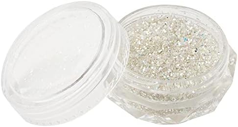KRONDO Crystal Diamond Nail Powder,Sparkling Nail Glitter Powder Dust Fine Shiny Pigment Holographic Super Bright Nail Decoration Powder Party Nightclub for Nail Art DIY Deco, Face, Make Up(White)