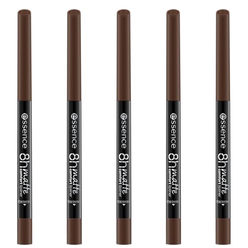 essence 8h MATTE comfort lipliner, Nr. 11, Braun, langanhaltend, sofortiges Ergebnis, matt, vegan, ohne Konservierungsstoffe, ohne Parabene, ohne Mikroplastikpartikel, 5er Pack (5x0.3g)