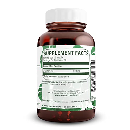 Natural Nutra L Glutamine, Helps To Promote Optimal Brain Functioning And Boost Memory And Focus, 500 Mg 50 Capsules #TOP1