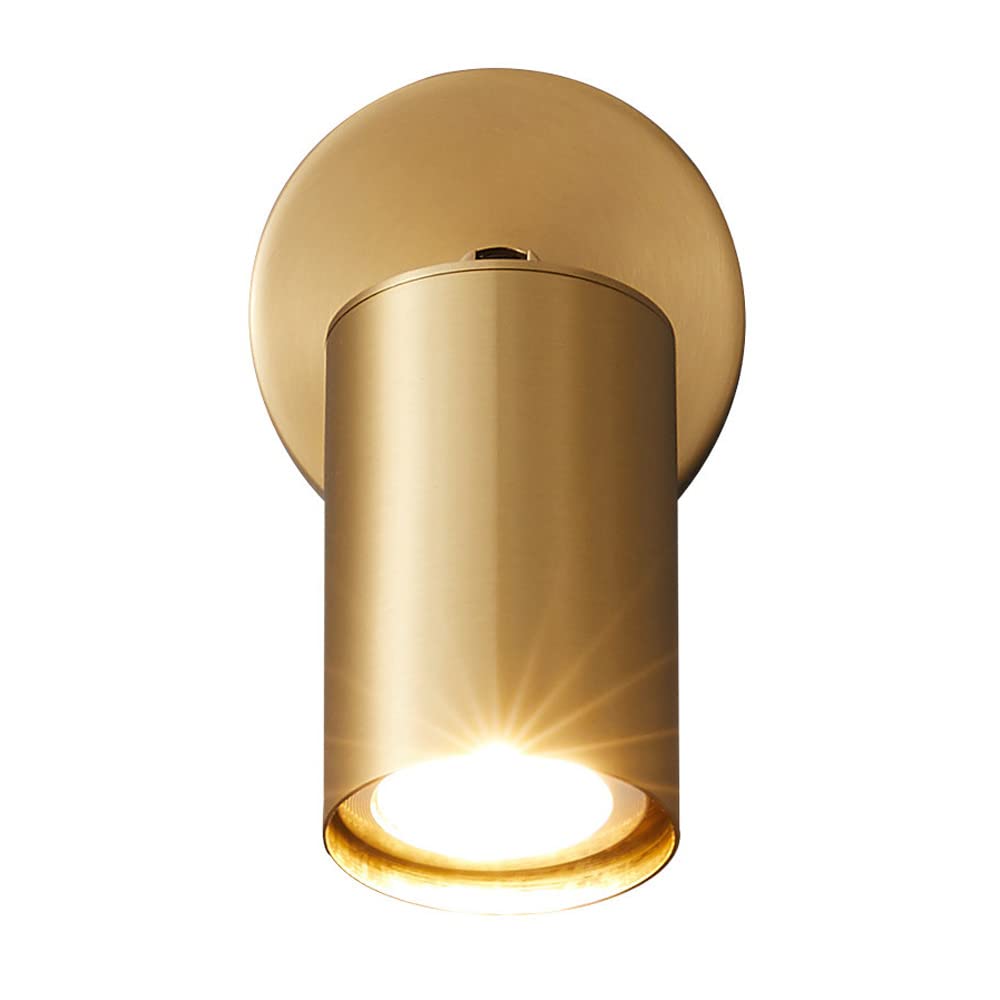 HXYSXHJUO Wall Lamps, Copper Mount Reading Light Adjustable Sconce, Modern Lamp Headboard Lighting Fixture, Gu10 Swivel Lamps For Bedroom Bedside Living Room (Brass)