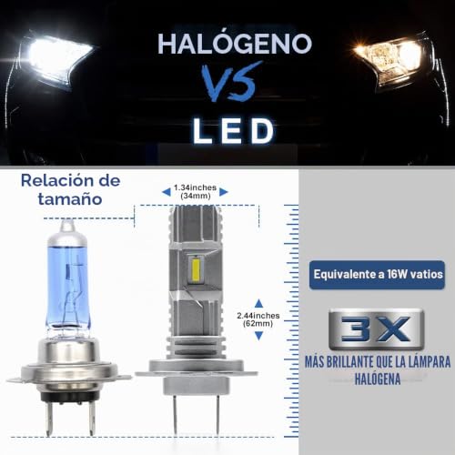 Faro LED H7 6000K blanco bombillas para Citroen C1 C3 C4 C5 DS3 DS4 DS5 4