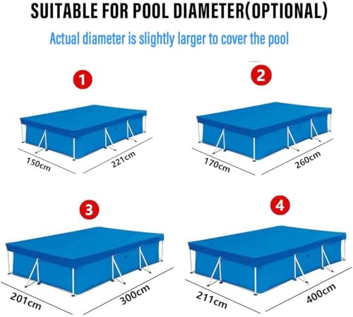 Swimming Pool Cover,Inflatable Pool Cover, Dust Pool Cover Protector with Drawstring for Inflatable Swimming Pools, Above Ground Pools (Rectangular-7.5x4.9FT) by GIOTUK - Image 4