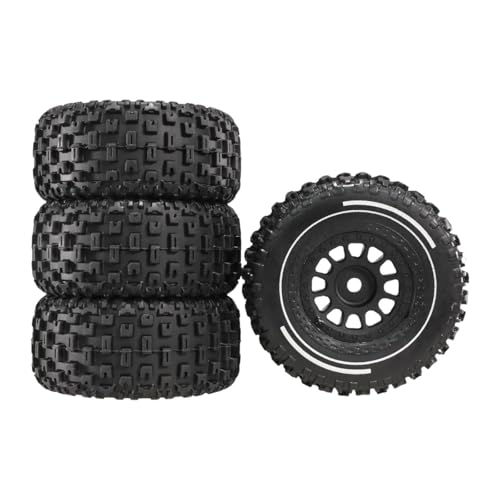 Perfeclan ​4X RC-Auto Reifensatz (65mm) Ersatzreifen für RC-Modellautos & Monster Trucks - PP-Material Komplettset mit 4 Reifen​, Schwarz
