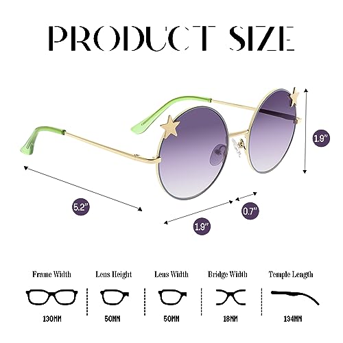 FAA'N Kids Sunglasses Boys Girls Fashion Metal Party Y2k Round Sunglasses with Star3