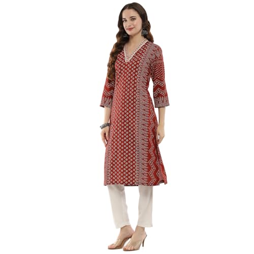 Image of BIBA Women Printed Regular Fit Straight Kurta