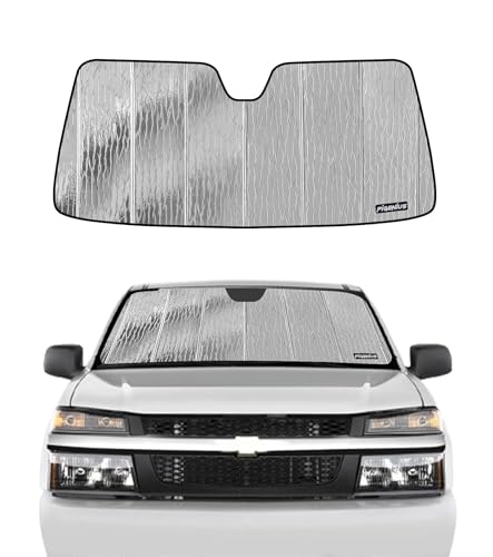 Pigenius Windshield Sunshade for Chevy/GMC Colorado/Canyon 2023-2026, Reversible Silver/Black