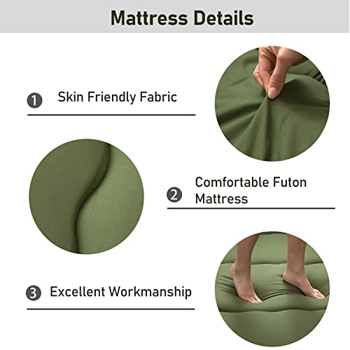 Image of MAXYOYO Cot Japanese Floor Futon Mattress, Single Size Tatami Mat Sleeping Pad Foldable Roll Up Boys Girls Narrow Mattress