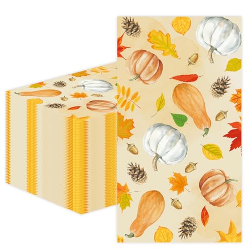 Servilletas de otoño desechables para decorar mesas de invitados en cenas de Acción de Gracias