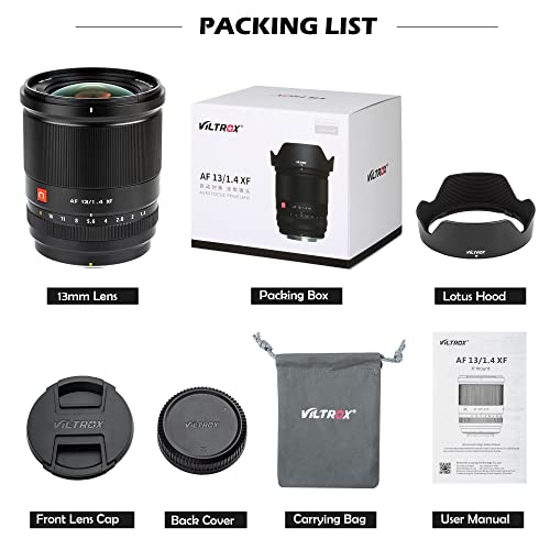 Viltrox 13Mm F1.4 F/1.4 Fuji X Mount Lens, Ultra Wide Angle Aps-C Auto-Focus Prime Lens For Fujifilm X-Mount Mirrorless Cameras X-T30 Ii X-T4 X-T3 X-Pro3 X-Pro2 X-H1 X-T2 #TOP6