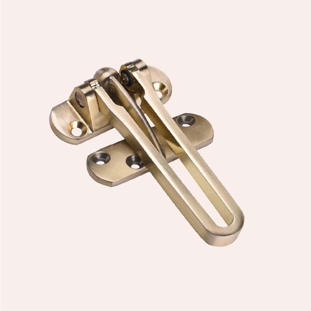 SFJSFIMQ Door Safety Chain, Latches Lock,Standard Security Home Anti-Theft Deduction Heavy Duty Latch Bar Gate Secondary Guard Clasp Silver