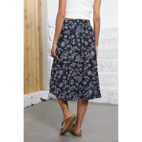 Image of Witsmile Flowy Skirt Elastic High Waist A-Line Skirt with Pockets Bohemia Cover-up for Women 2026 Trendy(S-2XL)