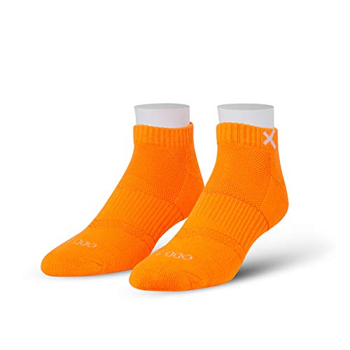 Odd Sox - Basix Bright Athletic Ankle High Socks - Knit Cotton Cushioned Breathable Arch Support - Large Size Unisex