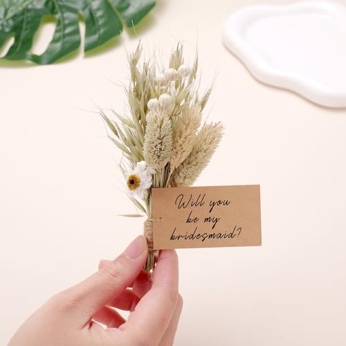 Ramo mini de flores secas natural para propuesta de dama de honor miniatura 2