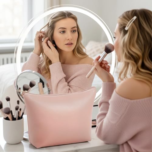 Kigeli PU Leather Makeup Bag for Women Cosmetic Pouch Gift, Nude by Kigeli - Used condition - Image 6