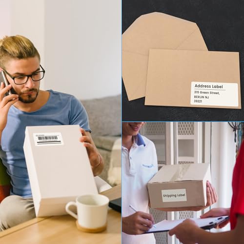 Étiquettes d'expédition THEBLUETOUCH blanches mates haute densité