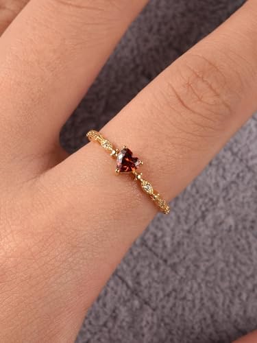 1pc Pomegranate Red Heart Shape Zirconia Ring For Women Sterling Silver Eternity Ring Glamorous Fine Jewelry Gift2