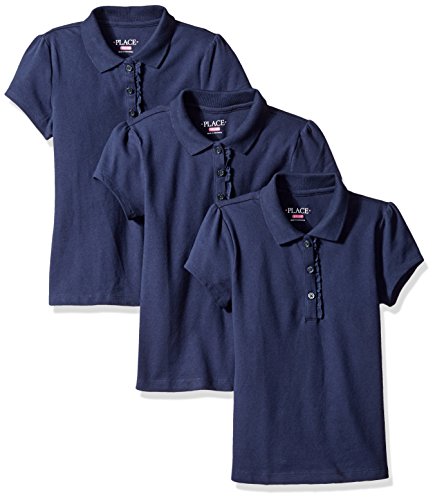The Children's Place Girls' Short Sleeve Ruffle Polo (Pack of 3)