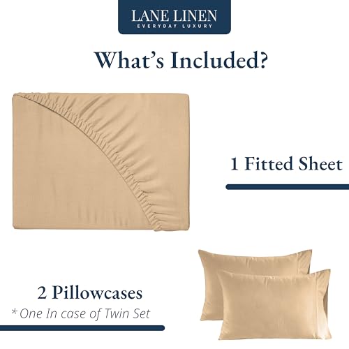Image of Lane Linen 100% Organic Cotton Single Duvet Cover Set, 2 Piece Set, Pure Organic Long Staple Cotton, Percale Weave, Breathable, Comforter Cover with Button Closure - Linen
