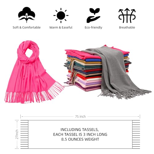 Image of RIIQIICHY Women's Fringe Shawl Wrap Pashmina Scarf for Wedding Evening