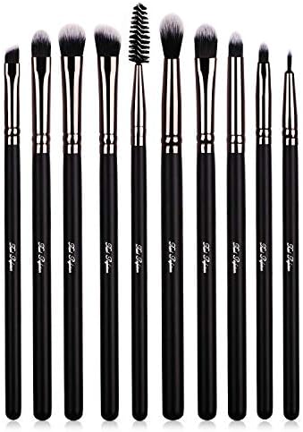 Eye Makeup Brushes, 10pcs Makeup Brushes Set with Eyeshadow, Eyebrow, Eyeliner, Blending, Contour Make UP Brushes Kit - for Shading & Blending of Eyeshadow Cream Powder Highlighter