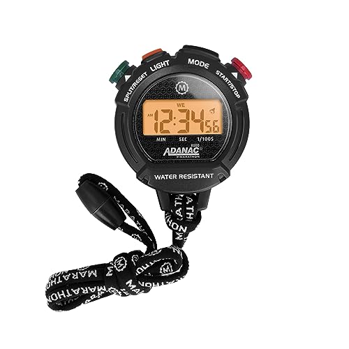 Marathon Adanac 8000 Professional Digital Stopwatch with Touch Feedback, Black, Black