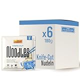 LEE KUM KEE Knife-Cut Nudeln - Asiatische messergeschnittene Nudeln mit herzhafter und bissfester Konsistenz, Stir-Fry Pfannengerichte und Supen, Semi-dry, zwei Portionen pro Packung, 6x180g Multipack