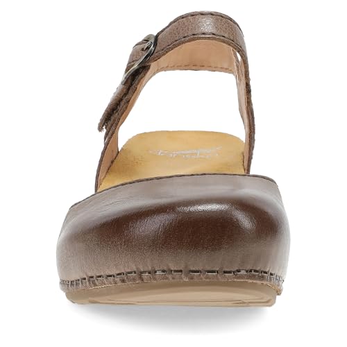 Dansko Tiffani Wedge Sandal for Women – Cushioned, Contoured Footbed for All-Day Comfort and Support – Hook & Loop Strap with Buckle Detail – Lightweight Rubber Outsole4