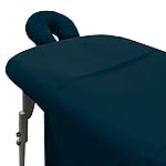 LONDON LINENS Soft Microfiber Massage Table Sheets Set 3 Piece Set - Includes Massage Table Cover, Massage Fitted Sheet, and Massage Face Rest Cover (Navy Blue)