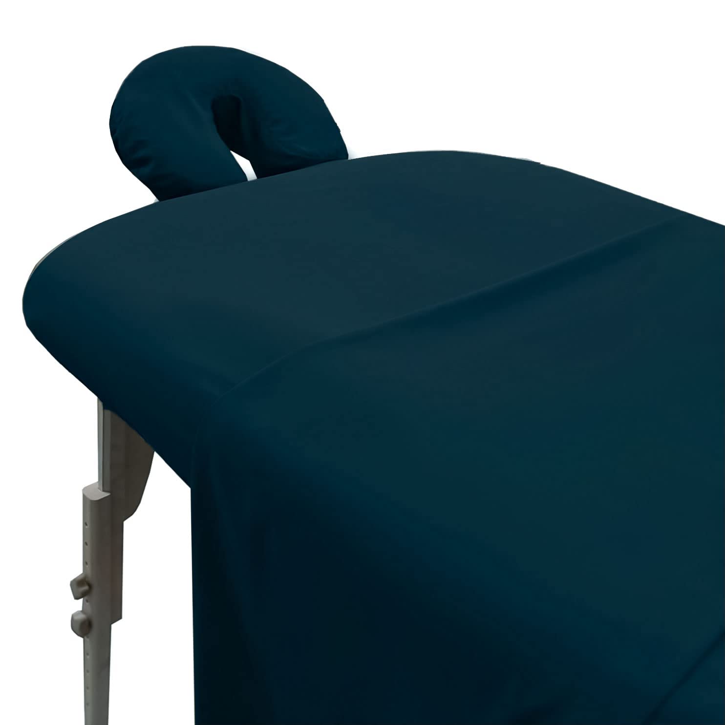 LONDON LINENS Soft Microfiber Massage Table Sheets Set 3 Piece Set - Includes Massage Table Cover, Massage Fitted Sheet, and Massage Face Rest Cover (Navy Blue)-image-14