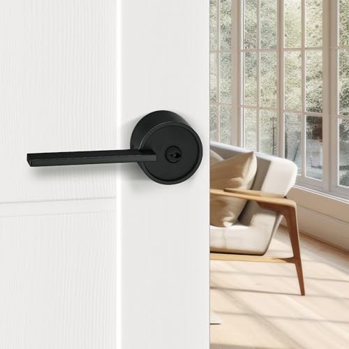 Berlin Modisch Zero Gravity Urban Series Entry Lever Door Handle Set and Single Cylinder Deadbolt Locking Lever HandleSet [Front Door or Office] Reversible Heavy Duty – Iron Black Finish by Berlin Modisch - Image 6