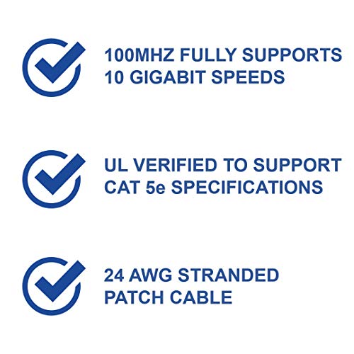 Legrand - On-Q Cat 5E Patch Cable, 10Gbps Ethernet Speed, Computer Networking Cord/Data Cable, 50-Foot, Ac3550Whv1 #TOP3