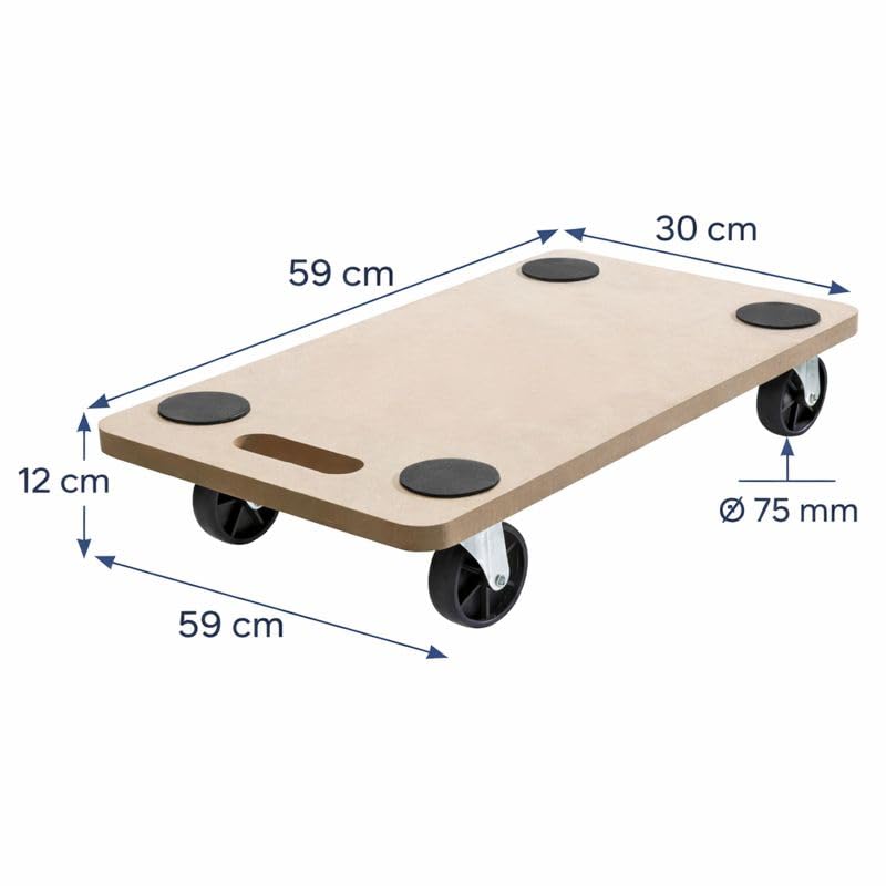 SCHEPERS (2Stück) Rollbrett Transportroller Möbelroller Roller für Möbel Transporter Tischtransportwagen max. 200kg