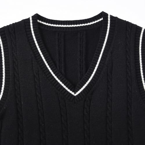 Boys Girls V Neck Knitted Sleeveless Pullover Sweater Vest Toddler Classic Solid School Uniform Knit Sweaters Tops3