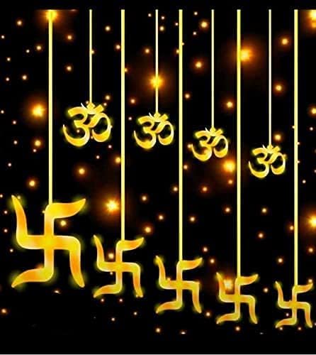 SARDAR JI TOY SHOP8 Feet Swastik Om Light for Decoration - 8 Flashing Modes Light for mandir | Window Swastik Led Lights for Door Entrance | for Diwali Decoration,Pooja Room Decoration. (Swastik)