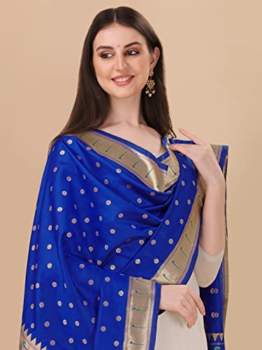 Image of DEVANGI Women's Woven Banarasi Silk Dupatta /Chunni For Women, Floral Print 1 Meter Wide and 2.3 Meter Length Printed Designer Dupatta /Chunni For Girls