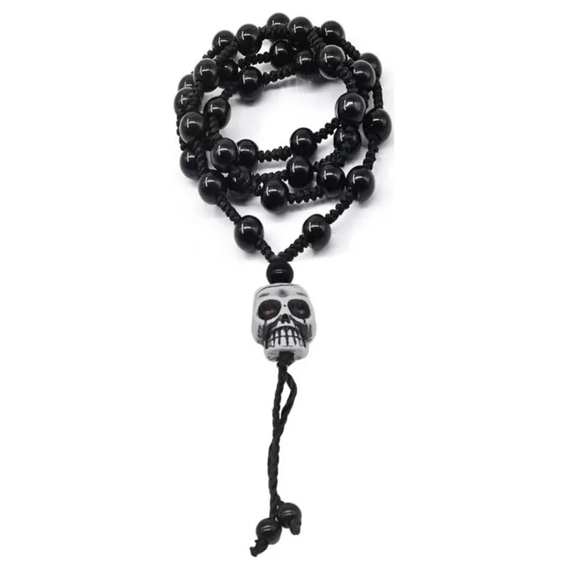 Bohemian Jewelry White Head Skull Knotted Mala Necklace Chain For Men And Women ShivPn20190500-image-7
