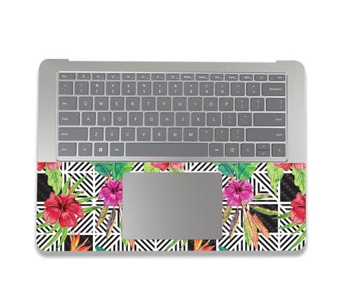 Image of MightySkins Carbon Fiber Skin Compatible With Microsoft Surface Laptop Studio 2 (2023) Full Wrap Kit - Pop Hibiscus | Protective, Durable Textured Carbon Fiber Finish | Easy To Apply | Made in the USA