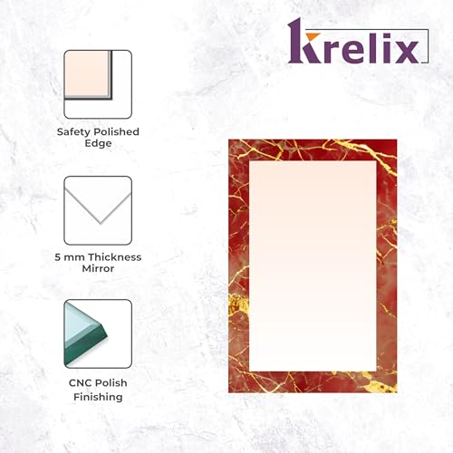 Image of KERLIX 12x18 Inch Rectangular Wall Mirror CNC Polished Finish, Modern Decorative Mirror for Bathroom, Bedroom, Living Room & Entryway