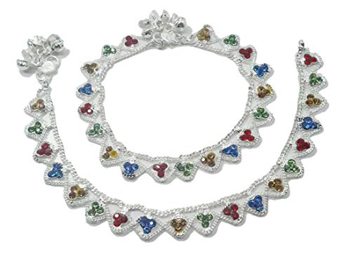 IFH Beauty Indian Fashion Silver Tone Ankle Bracelet Payal Anklet Women Barefoot Jewelry