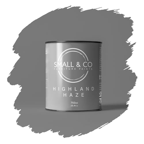 Small & Co Furniture Paint – Highland Haze (balanced mid grey—quietly modern) | Premium Water-Based Matte Acrylic for Cabinets & Wood | Strong Adhesion, Low Odour, Quick Dry | 750ml