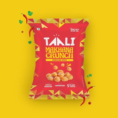 Image of Taali Roasted Makhana | 60 gm (Pack of 6) | Sriracha Spice | 100% Vegatarian | Gluten Free, No Cholesterol, No Trans-Fat
