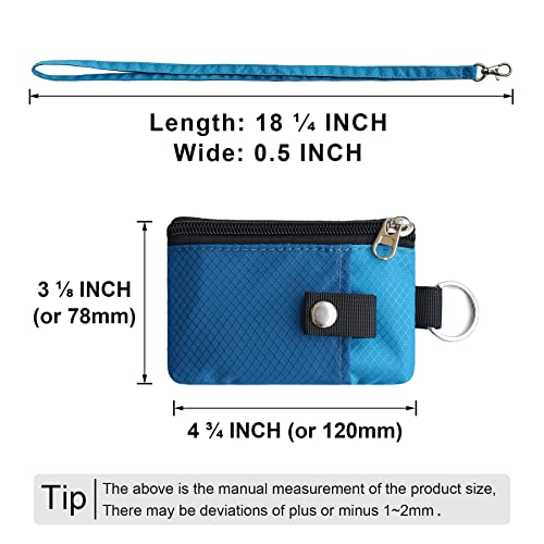 Image of CHENSPRX Minimalist RFID Blocking Small Wallet with ID Window,WaterResistant Zip Id Case Wallet with Lanyard Keychain for Cards,Cash,Travel,Women,Men